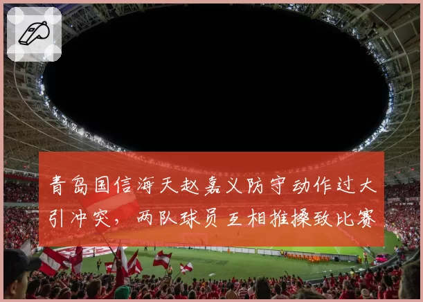 青岛国信海天赵嘉义防守动作过大引冲突，两队球员互相推搡致比赛中断